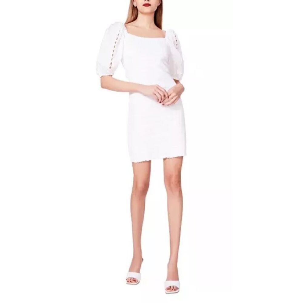Betsey Johnson Womens Bodycon Dress Puff Sleeves Medium - Picture 1 of 12
